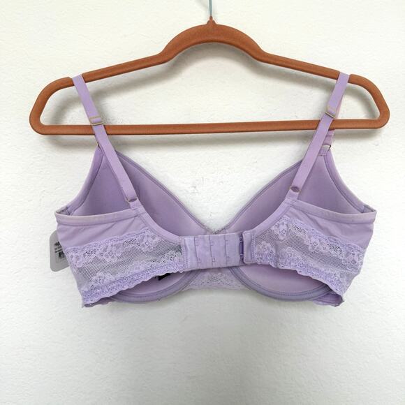 Natori Womens Bra Size 32DDD Purple Lace T-Shirt Contour Lightly Lined Underwire - Picture 2 of 4